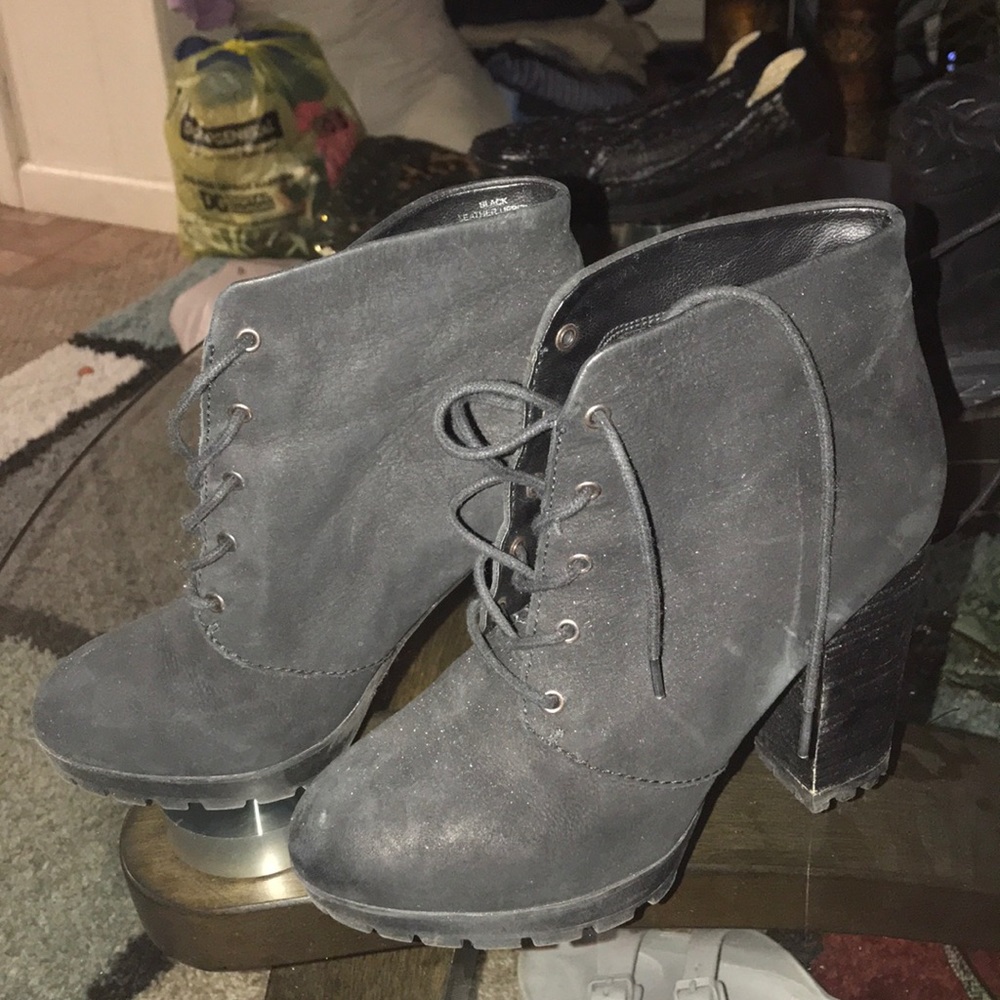 Black suede booties